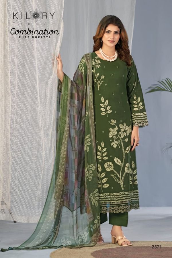 Kilory Trends Combination Pure Lawn Cotton Suit 2571