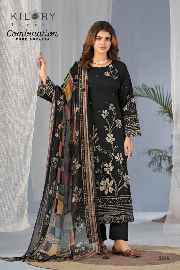 Kilory Trends Combination Pure Lawn Cotton Suit 2575