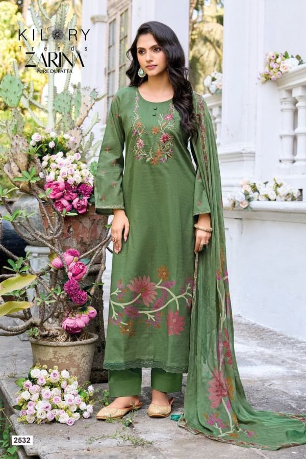 Kilory Trends Zarina Dobby Lawn Cotton Ladies Suit 2532
