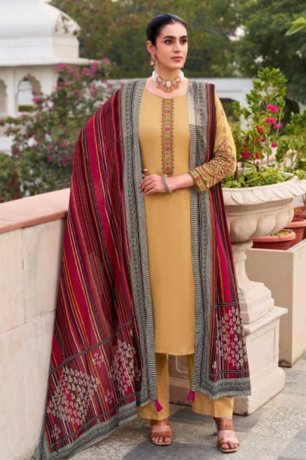 Mumtaz Arts Jamdani Jam Ladies Unstitched Suit 1006