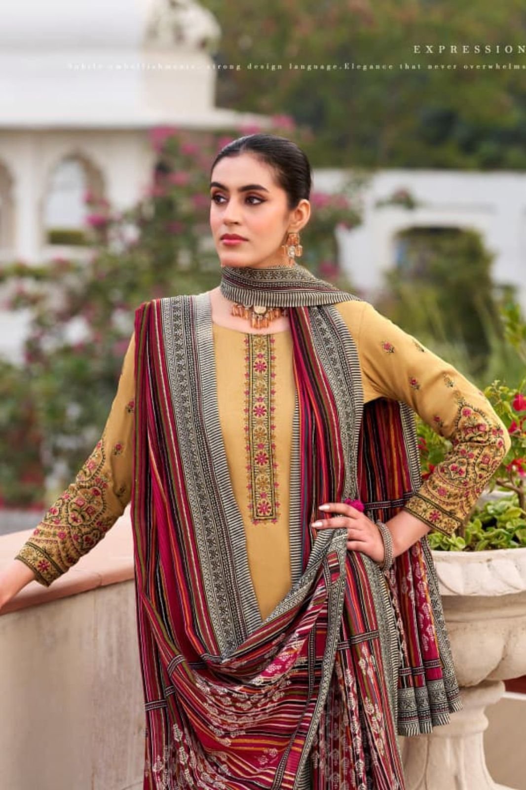 Mumtaz Arts Jamdani Jam Ladies Unstitched Suit 1006