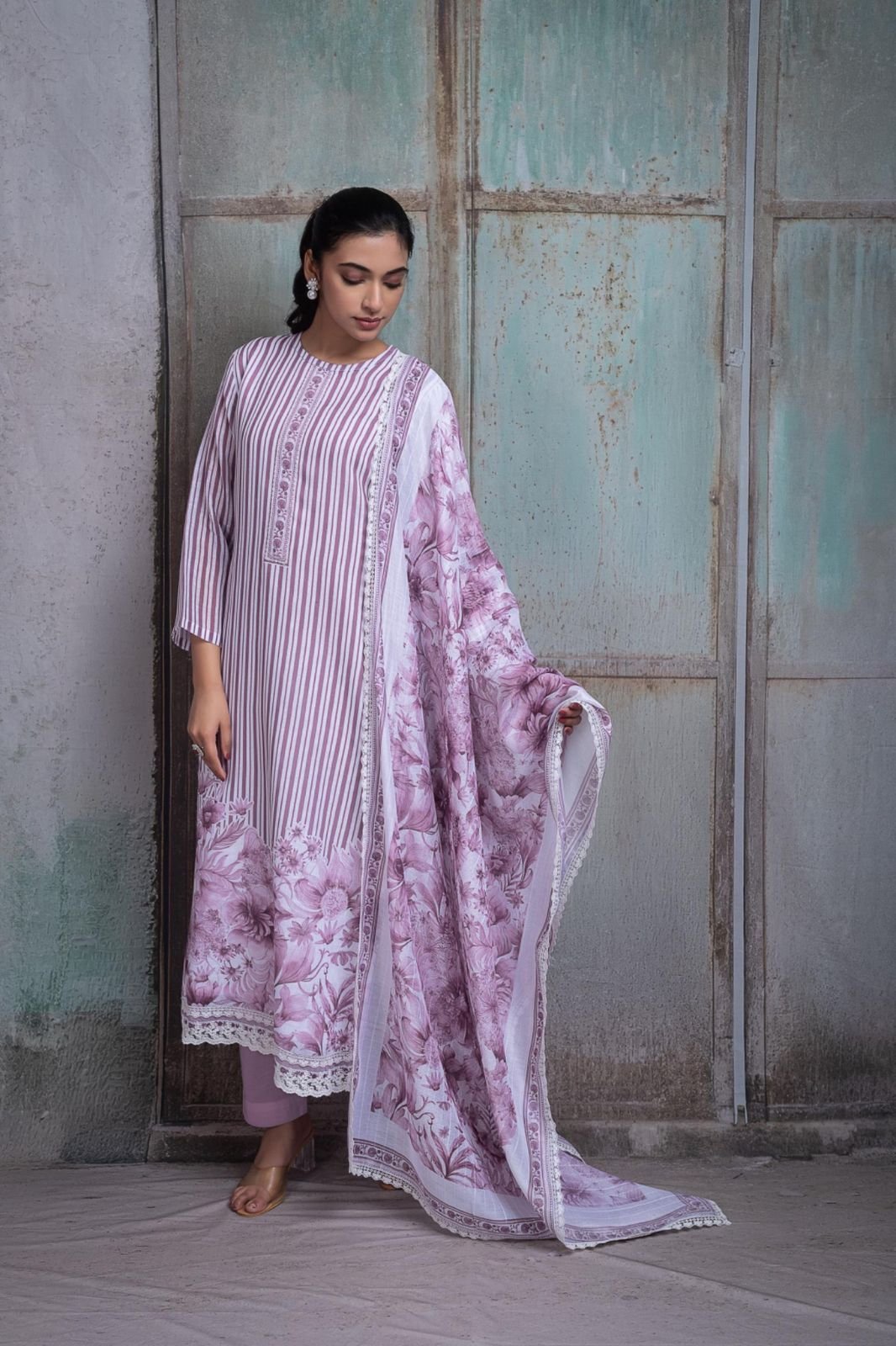 Naariti Amrin Pink Linen Ladies Salwar Suit AGOG-01