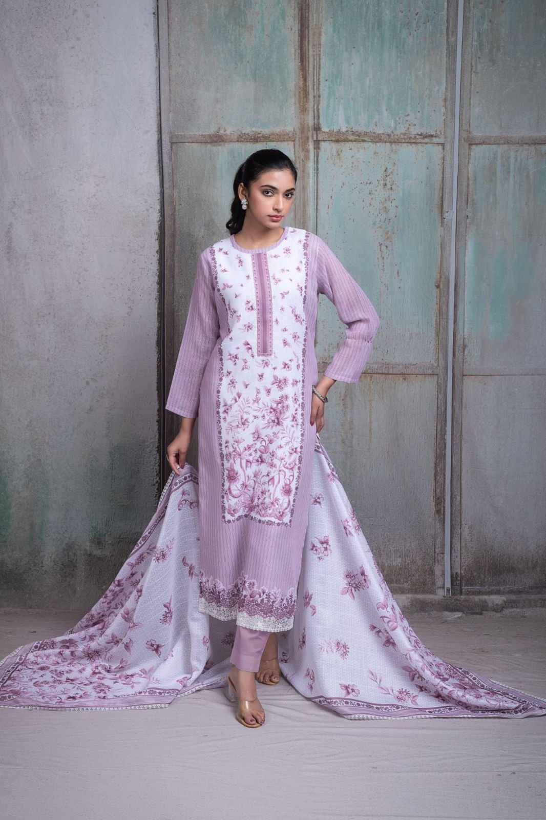 Naariti Amrin Pink Linen Ladies Salwar Suit AGOG-02
