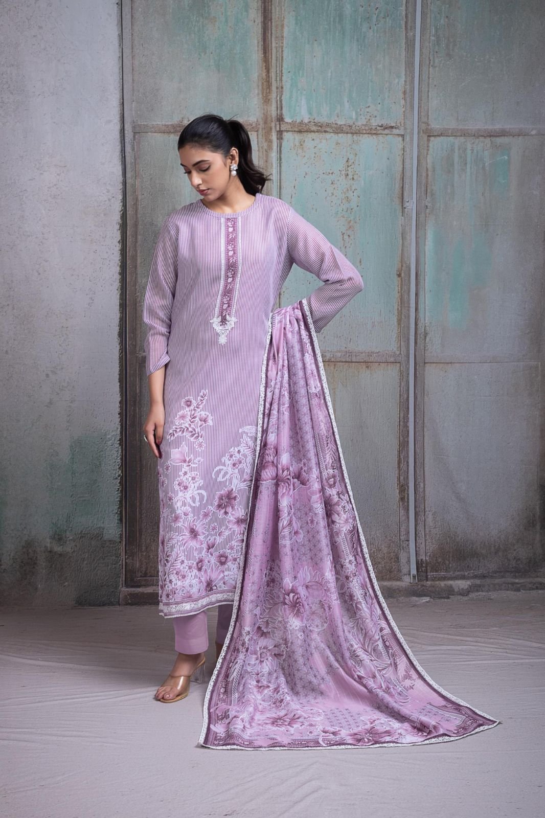 Naariti Amrin Pink Linen Ladies Salwar Suit AGOG-03