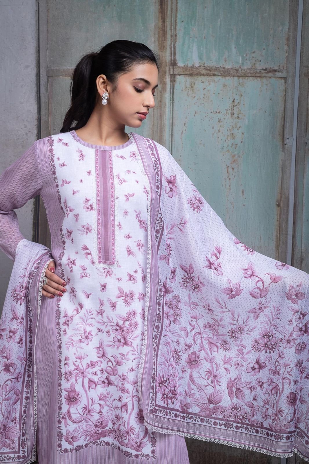 Naariti Amrin Pink Linen Ladies Salwar Suit AGOG-02