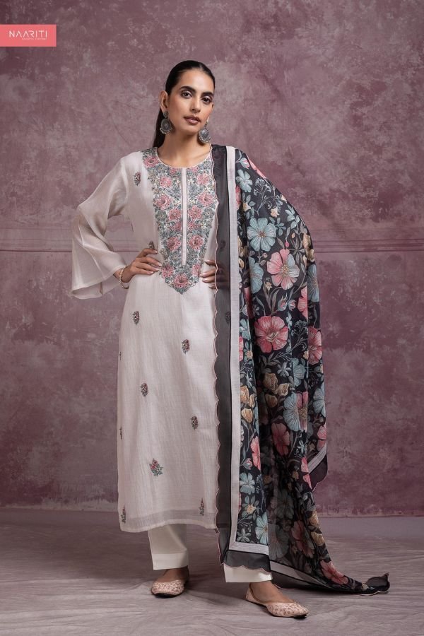 Naariti Rija Mul Chanderi Unstitched Ladies Suit AGOG-02