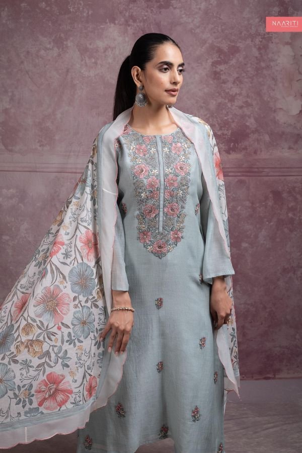 Naariti Rija Mul Chanderi Unstitched Ladies Suit AGOG-01