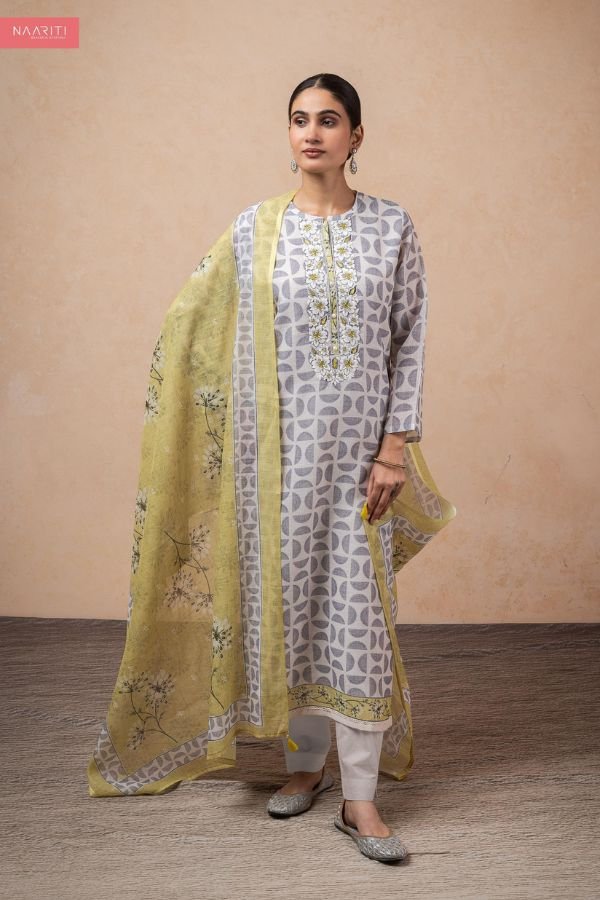 Naariti Shoka S5535 Linen Unstitched Suit AGOG-01