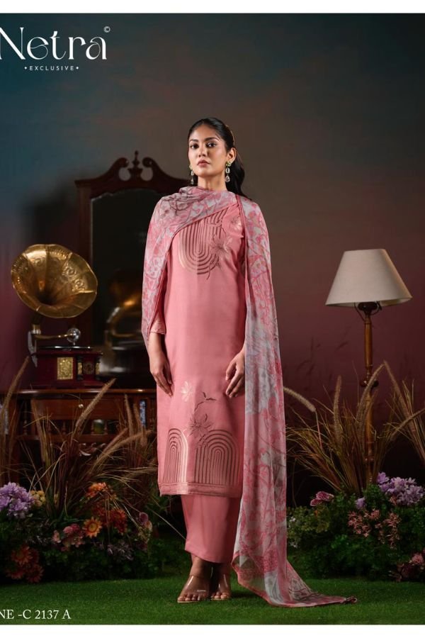 Netra Exclusive Aarna 6 Muslin Ladies Suit NE-C 2137 A