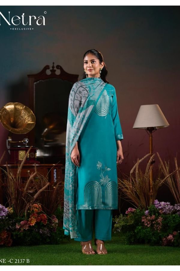 Netra Exclusive Aarna 6 Muslin Ladies Suit NE-C 2137 B