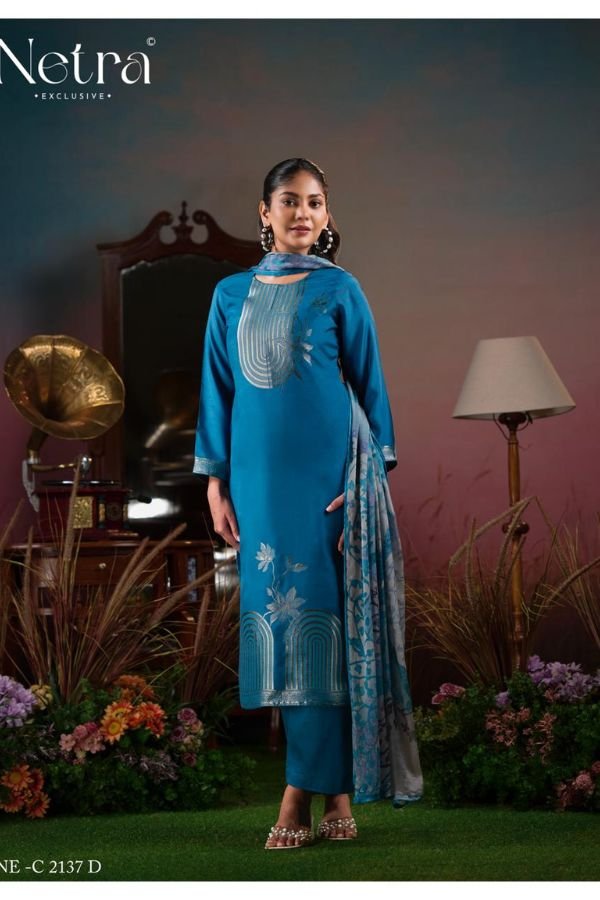 Netra Exclusive Aarna 6 Muslin Ladies Suit NE-C 2137 D