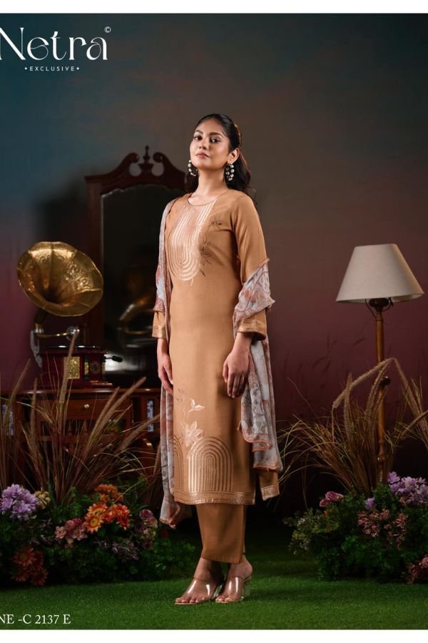 Netra Exclusive Aarna 6 Muslin Ladies Suit NE-C 2137 E