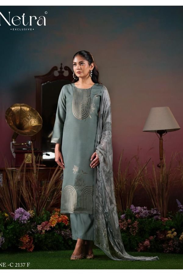 Netra Exclusive Aarna 6 Muslin Ladies Suit NE-C 2137 F