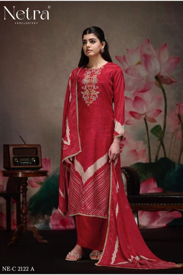 Netra Exclusive Mahak Muslin Ladies Suit 2122 A