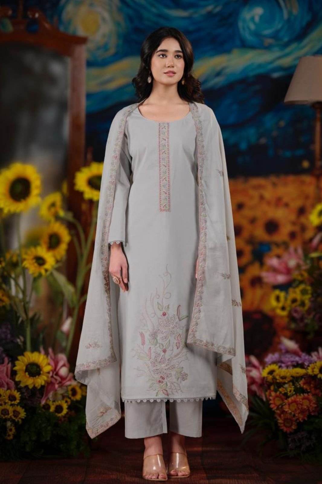 Netra Exclusive Shalaka Pure Mul Cotton Ladies Suit NE-C 2149 C