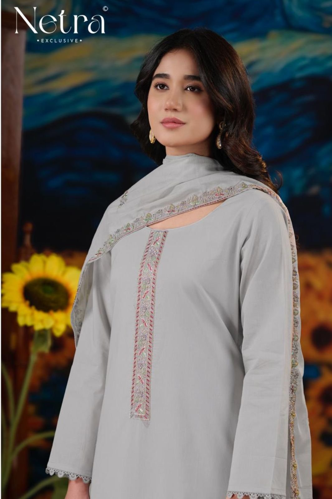 Netra Exclusive Shalaka Pure Mul Cotton Ladies Suit NE-C 2149 C