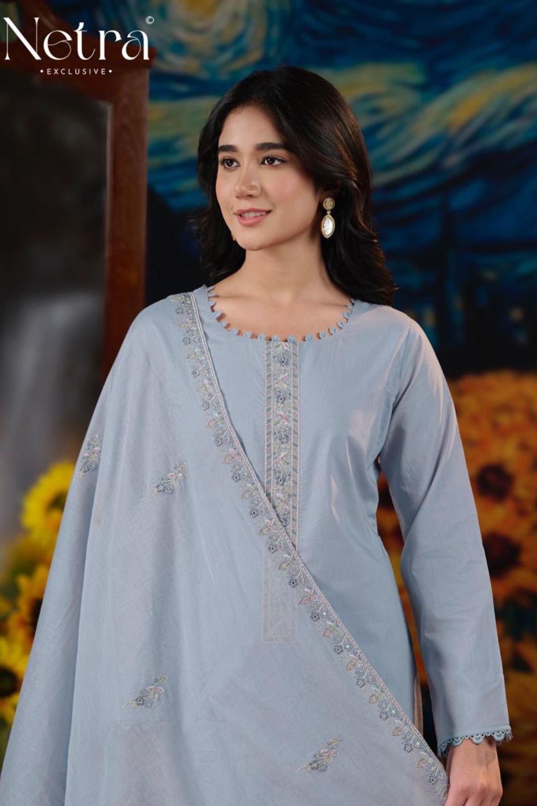Netra Exclusive Shalaka Pure Mul Cotton Ladies Suit NE-C 2149 D