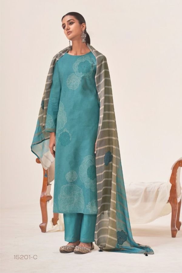 Omtex Gulkari Premium Lawn Cotton Ladies Suit 15201-C