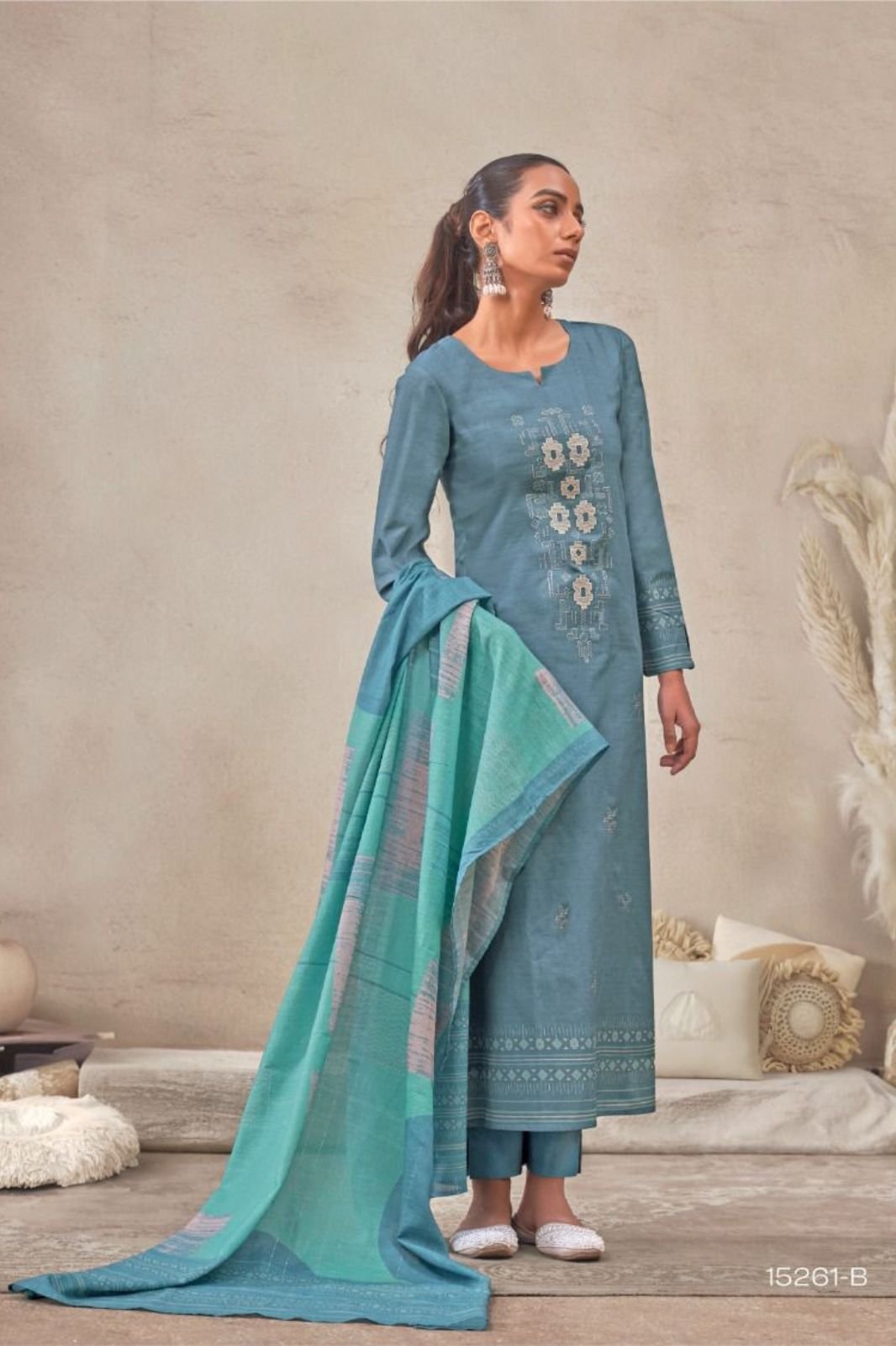 Omtex Pankhi Premium Lawn Cotton Ladies Suit 15261-B