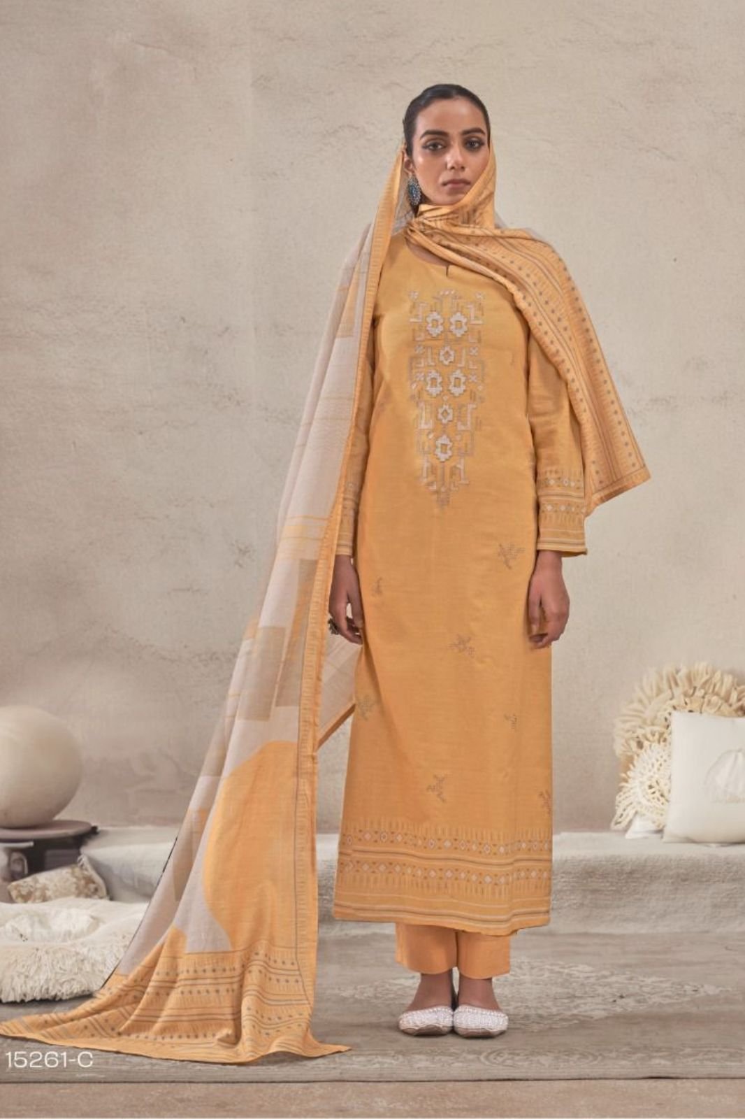 Omtex Pankhi Premium Lawn Cotton Ladies Suit 15261-C