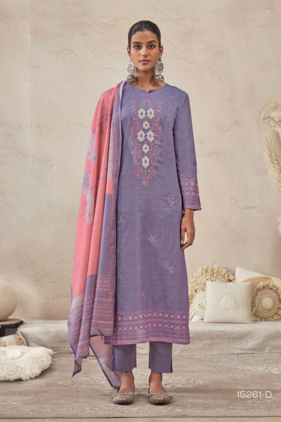 Omtex Pankhi Premium Lawn Cotton Ladies Suit 15261-D
