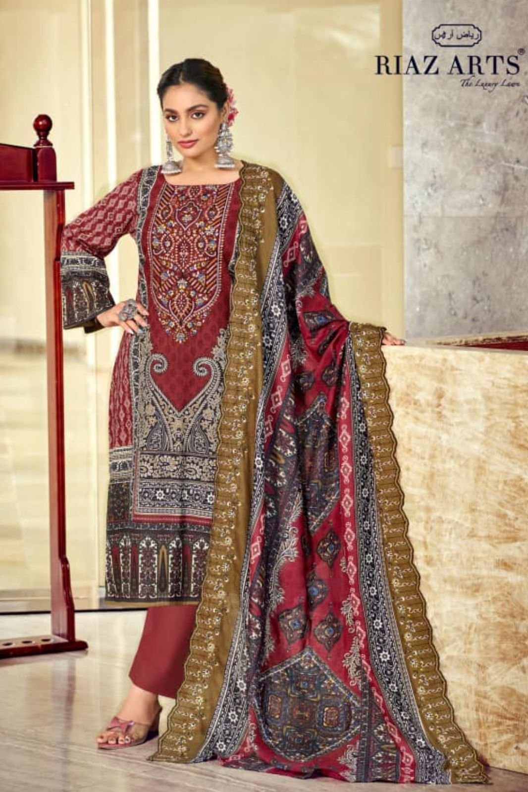 Riaz Arts Bin Saeed Cotton Camric Lawn Ladies Suit 1001-01