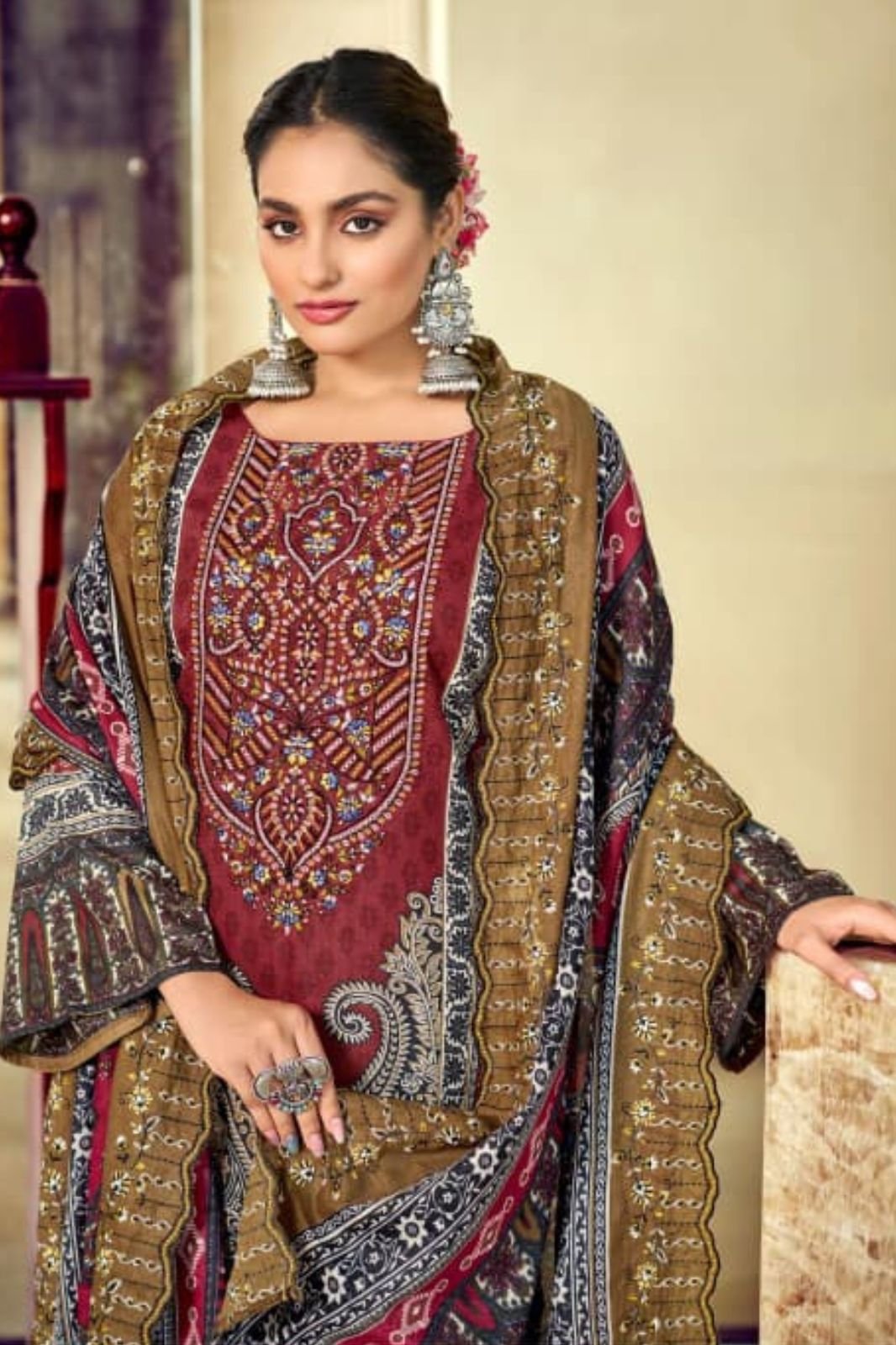 Riaz Arts Bin Saeed Cotton Camric Lawn Ladies Suit 1001-01