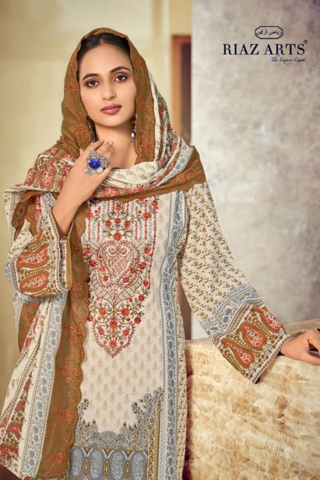 Riaz Arts Bin Saeed Cotton Camric Lawn Ladies Suit 1001-05