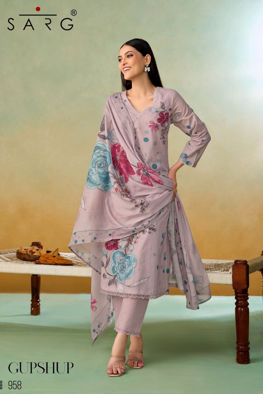 Sahiba Sarg Gupshup Pure Cotton Ladies Salwar Suit 958