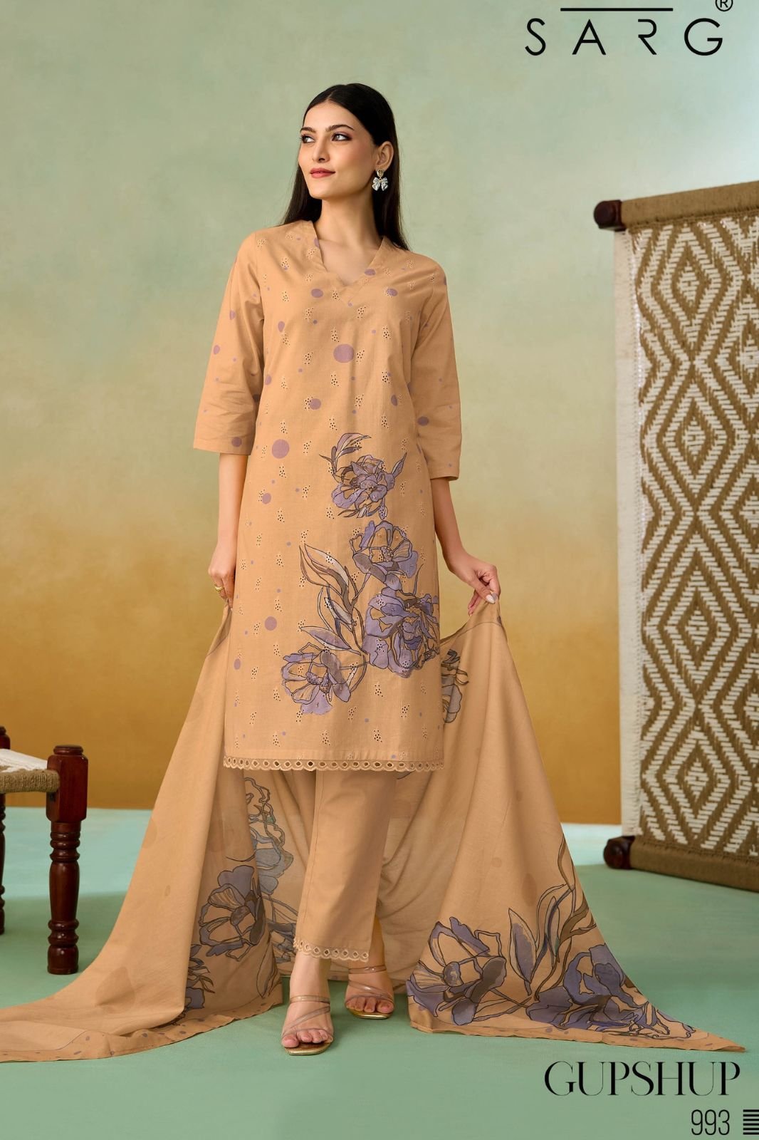 Sahiba Sarg Gupshup Pure Cotton Ladies Salwar Suit 993
