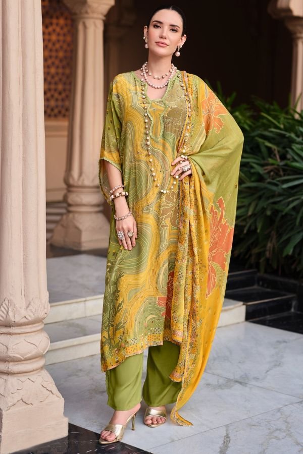 Sanaz A Shape Story Viscose Mul Cotton Ladies Suit SS-1102