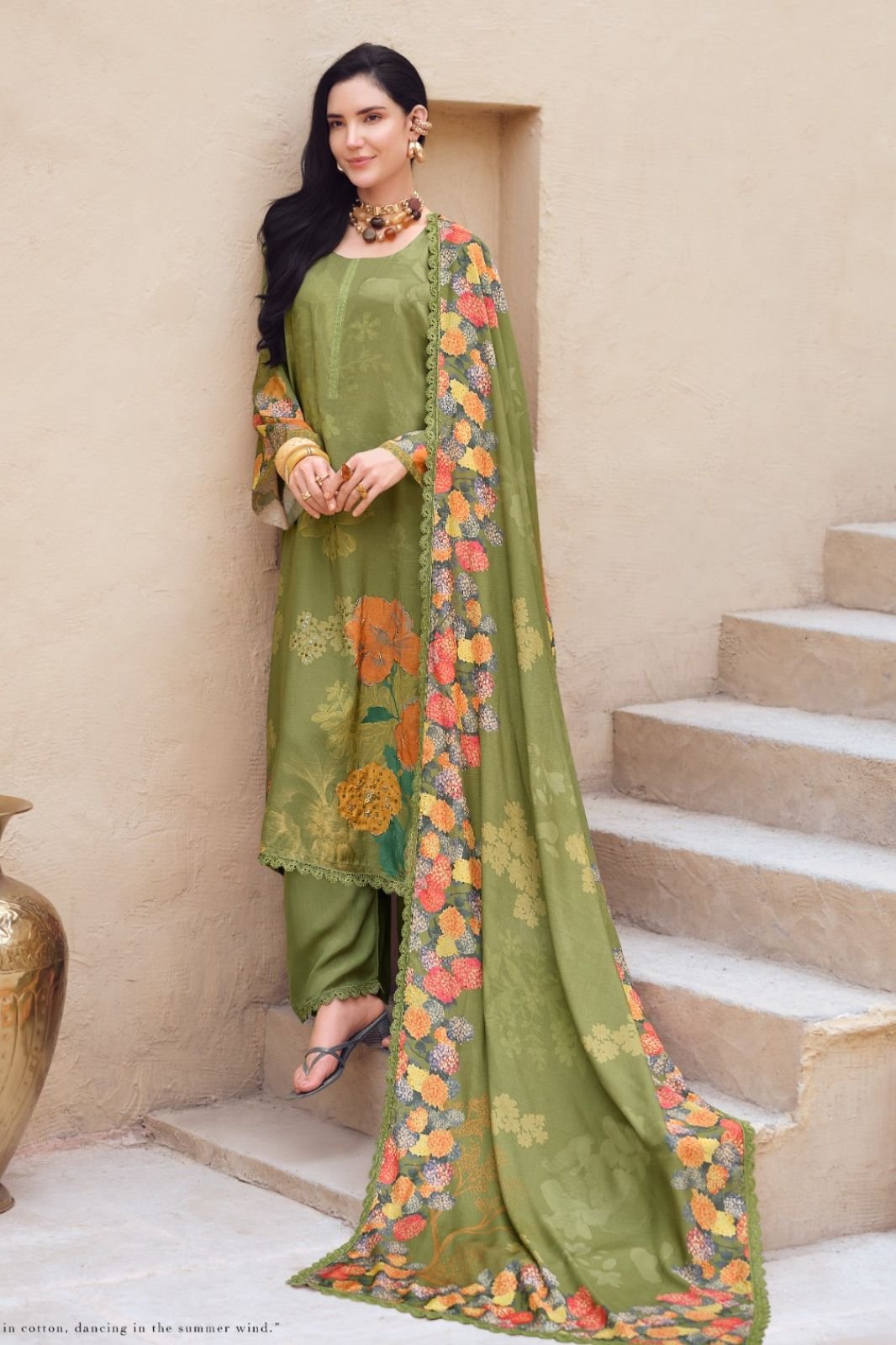 Sanaz Dark Petals Muslin Ladies Salwar Suit DP-1504