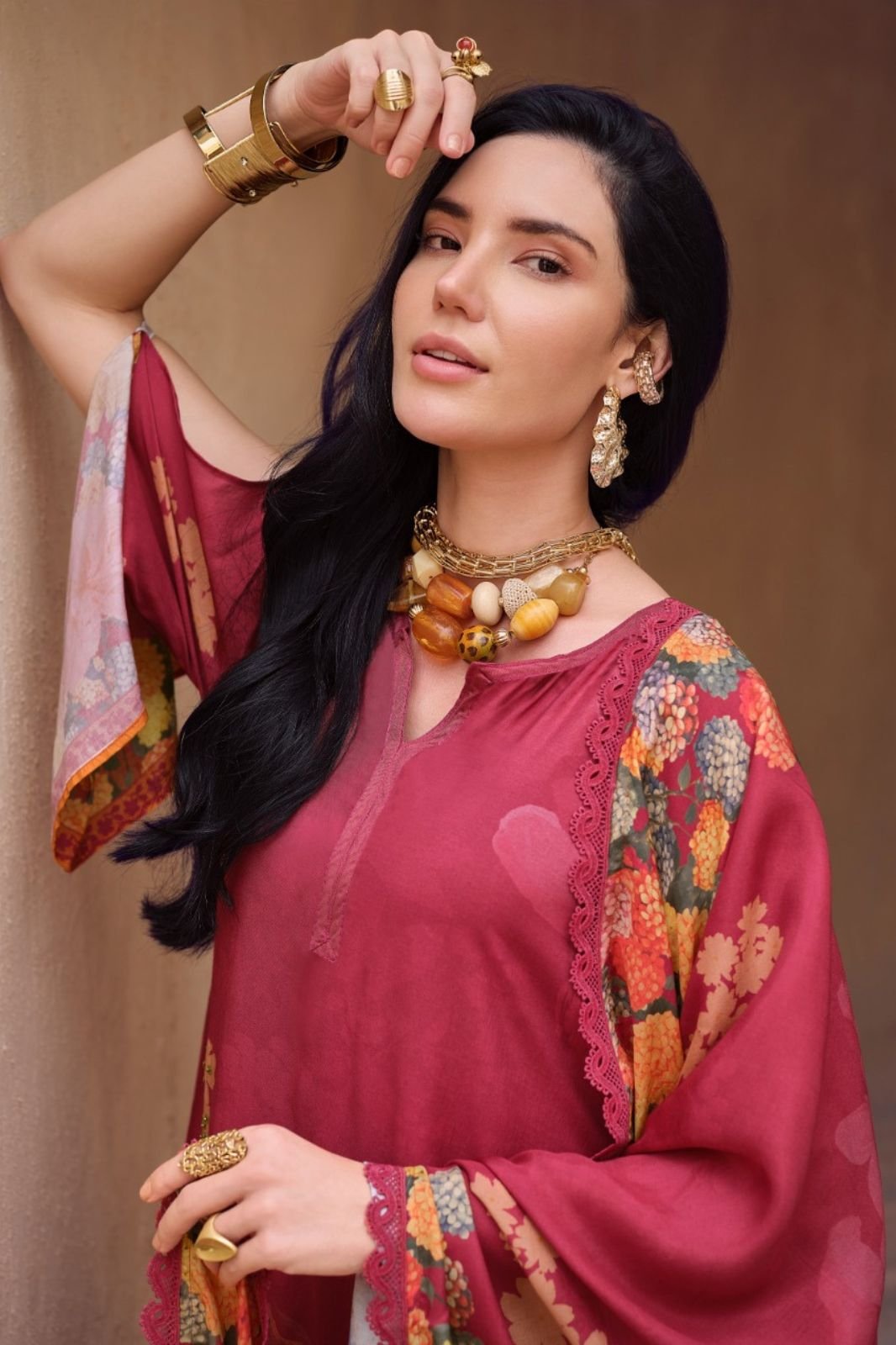 Sanaz Dark Petals Muslin Ladies Salwar Suit DP-1501