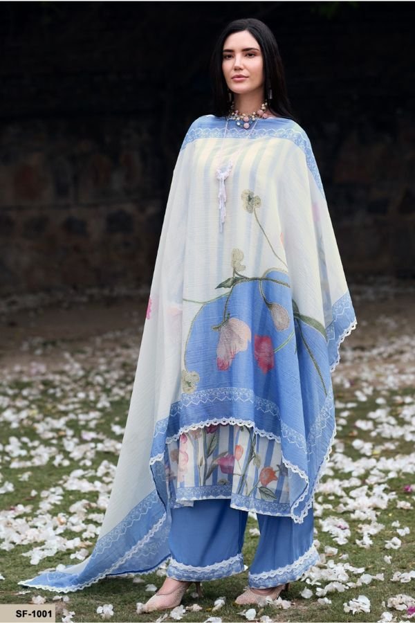 Sanaz Soft Edit Viscose Mul Ladies Salwar Suit SF-1001