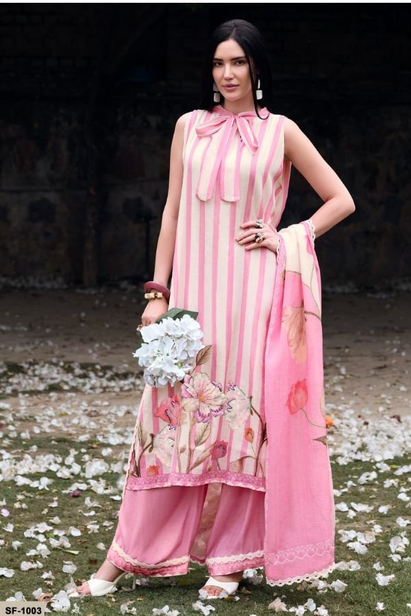 Sanaz Soft Edit Viscose Mul Ladies Salwar Suit SF-1003