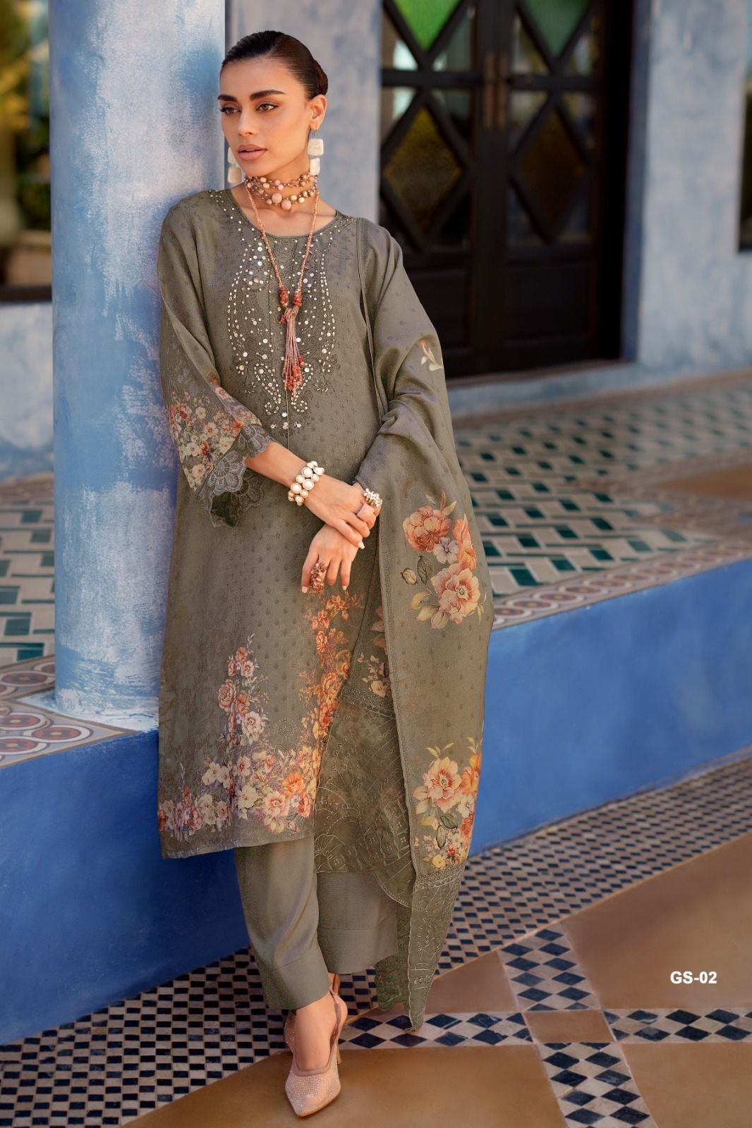 Varsha Fashion Golden Soul Shimmer Ladies Salwar Suit GS-02