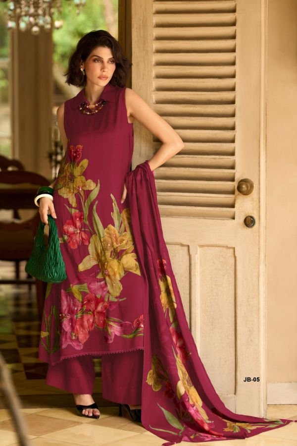 Varsha Fashion Japanese blossom 2 Muslin Ladies Suit JB-05