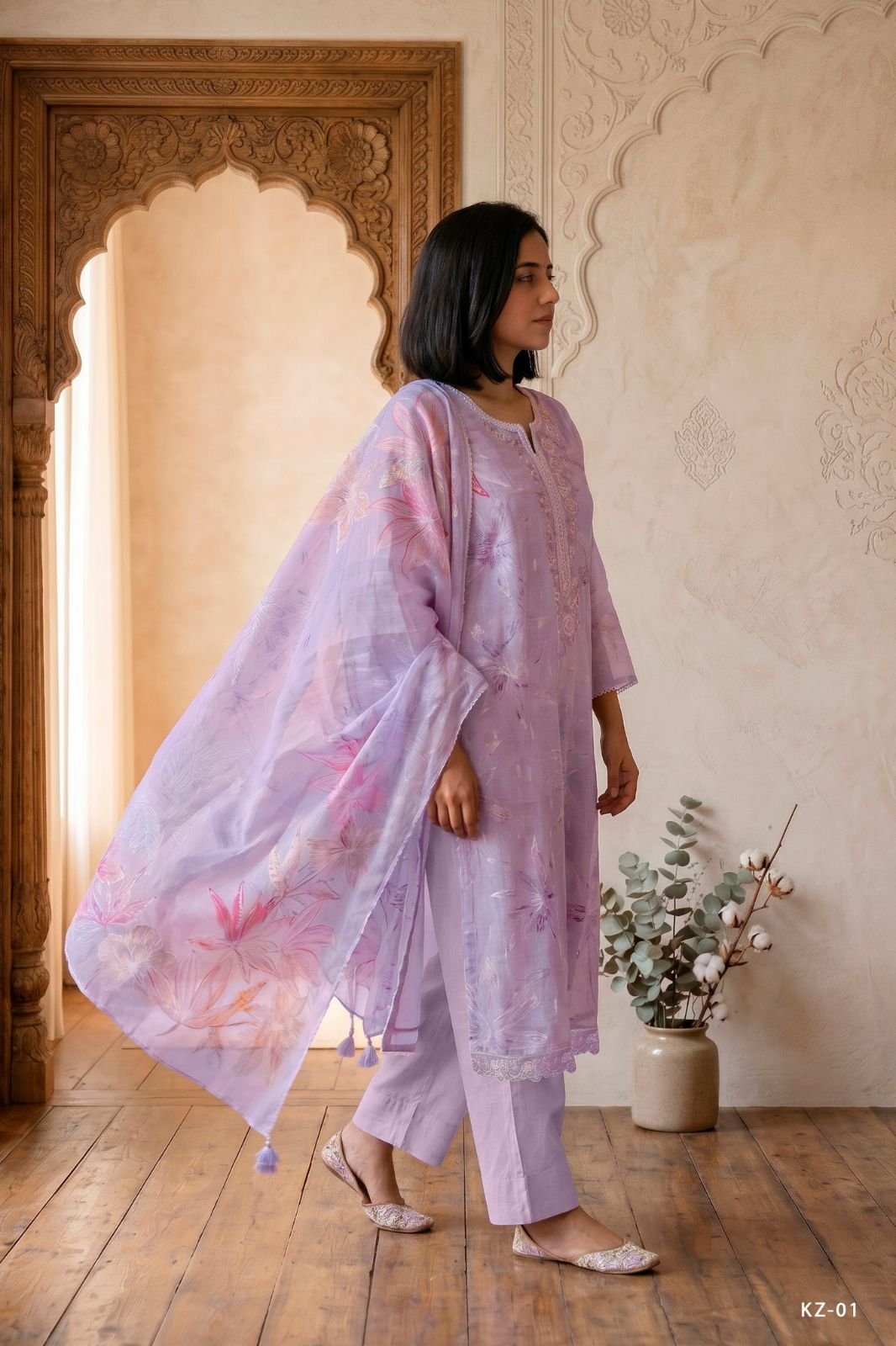 Varsha Fashion Kinzo Cotton Linen Printed Suit KZ-01