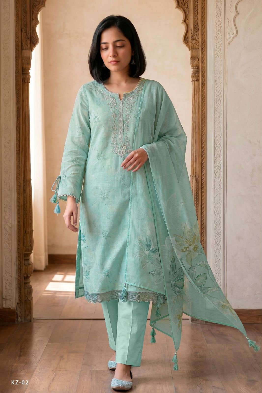 Varsha Fashion Kinzo Cotton Linen Printed Suit KZ-02