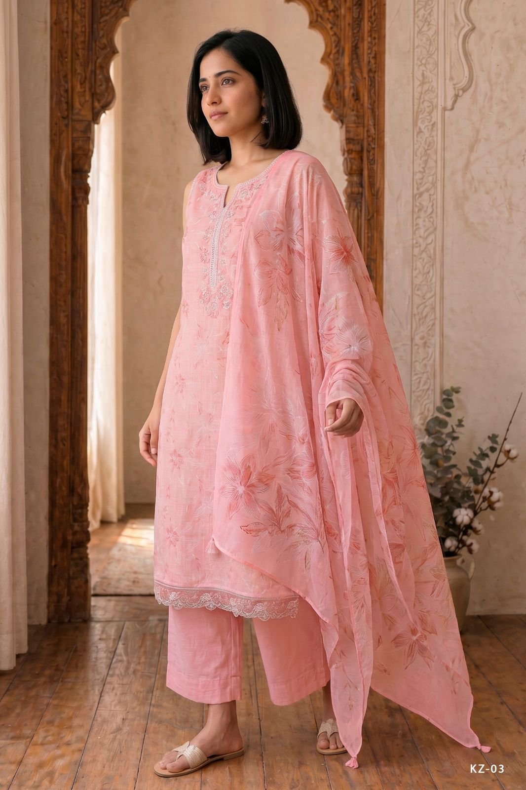 Varsha Fashion Kinzo Cotton Linen Printed Suit KZ-03