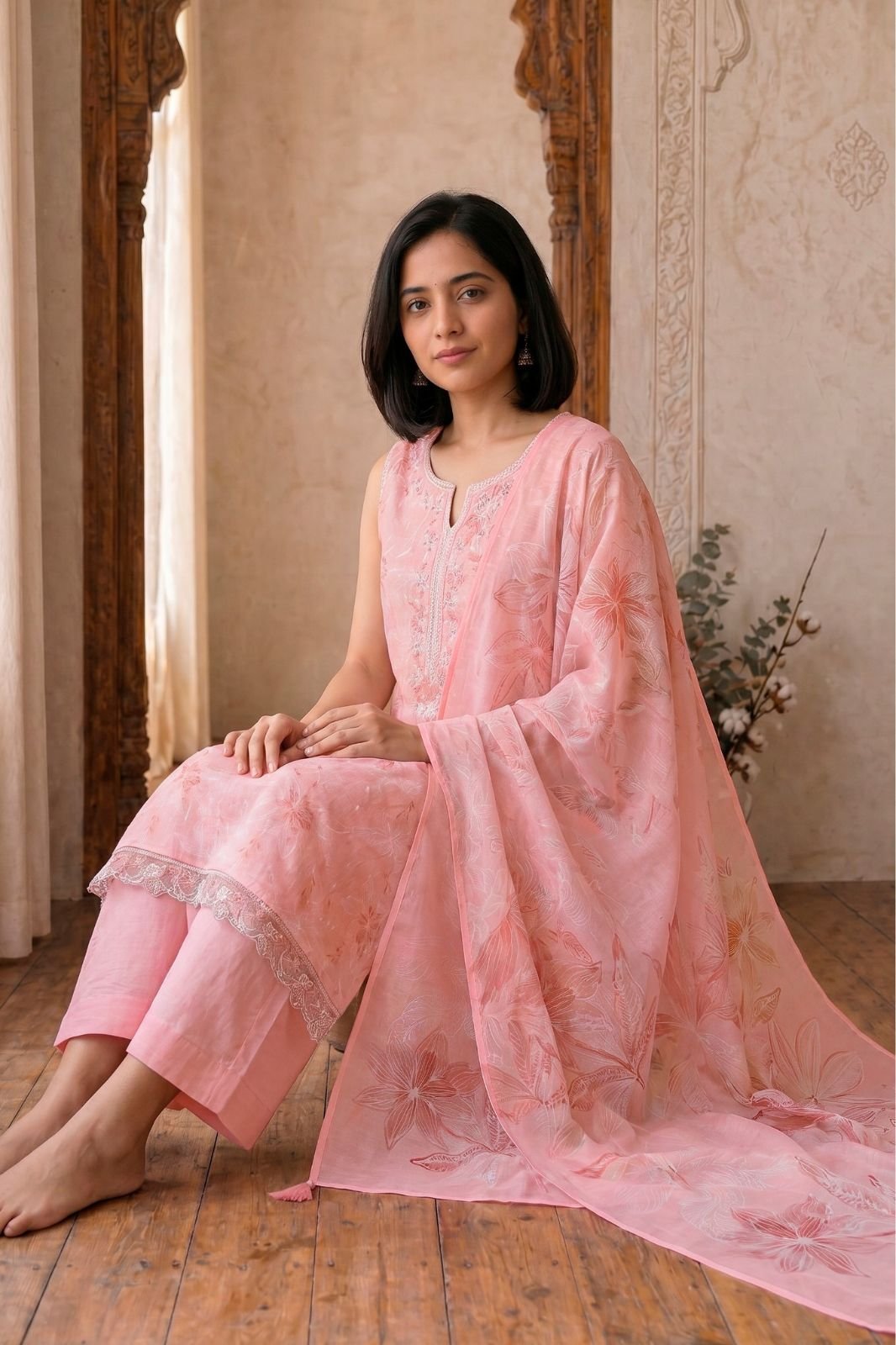 Varsha Fashion Kinzo Cotton Linen Printed Suit KZ-03