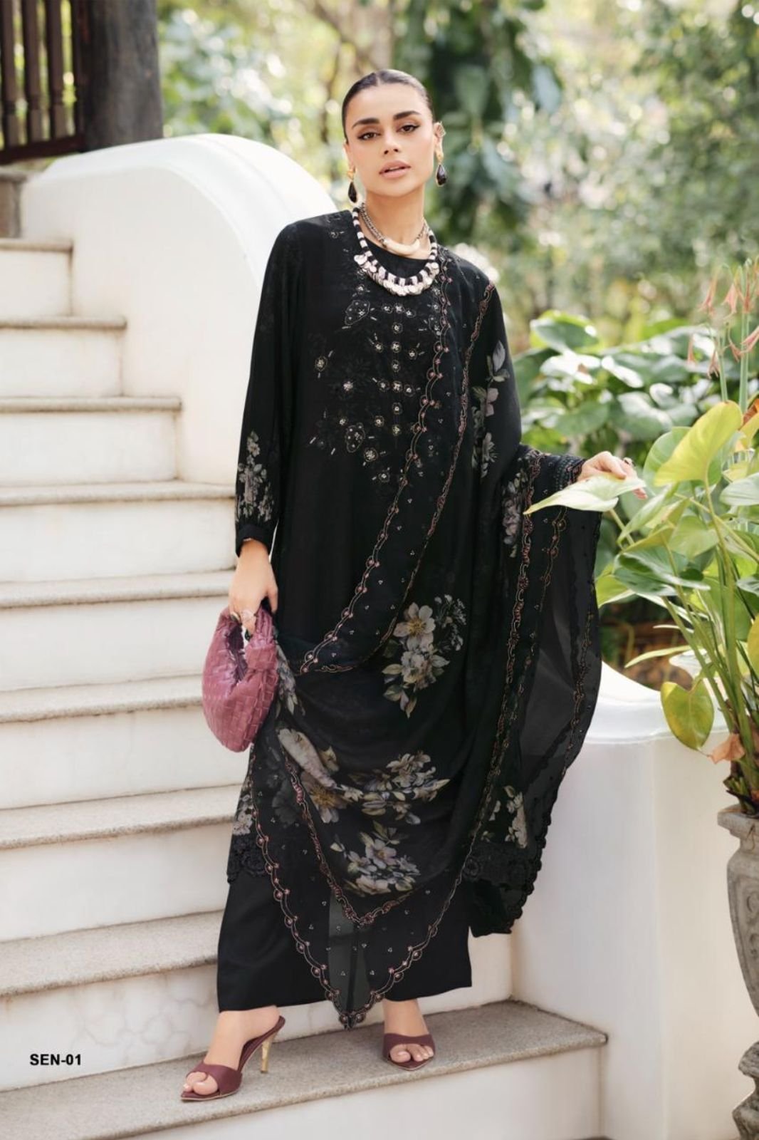 Varsha Fashion Shaah E Noor Muslin Ladies Suit SEN-01