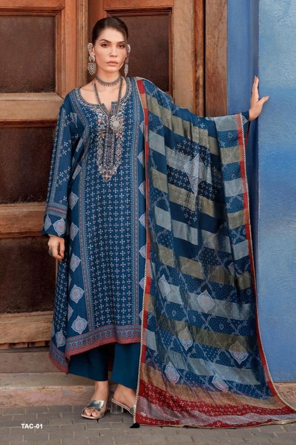 Varsha Fashion The Ajrakh Chapter Muslin Ladies Suit TAC-01