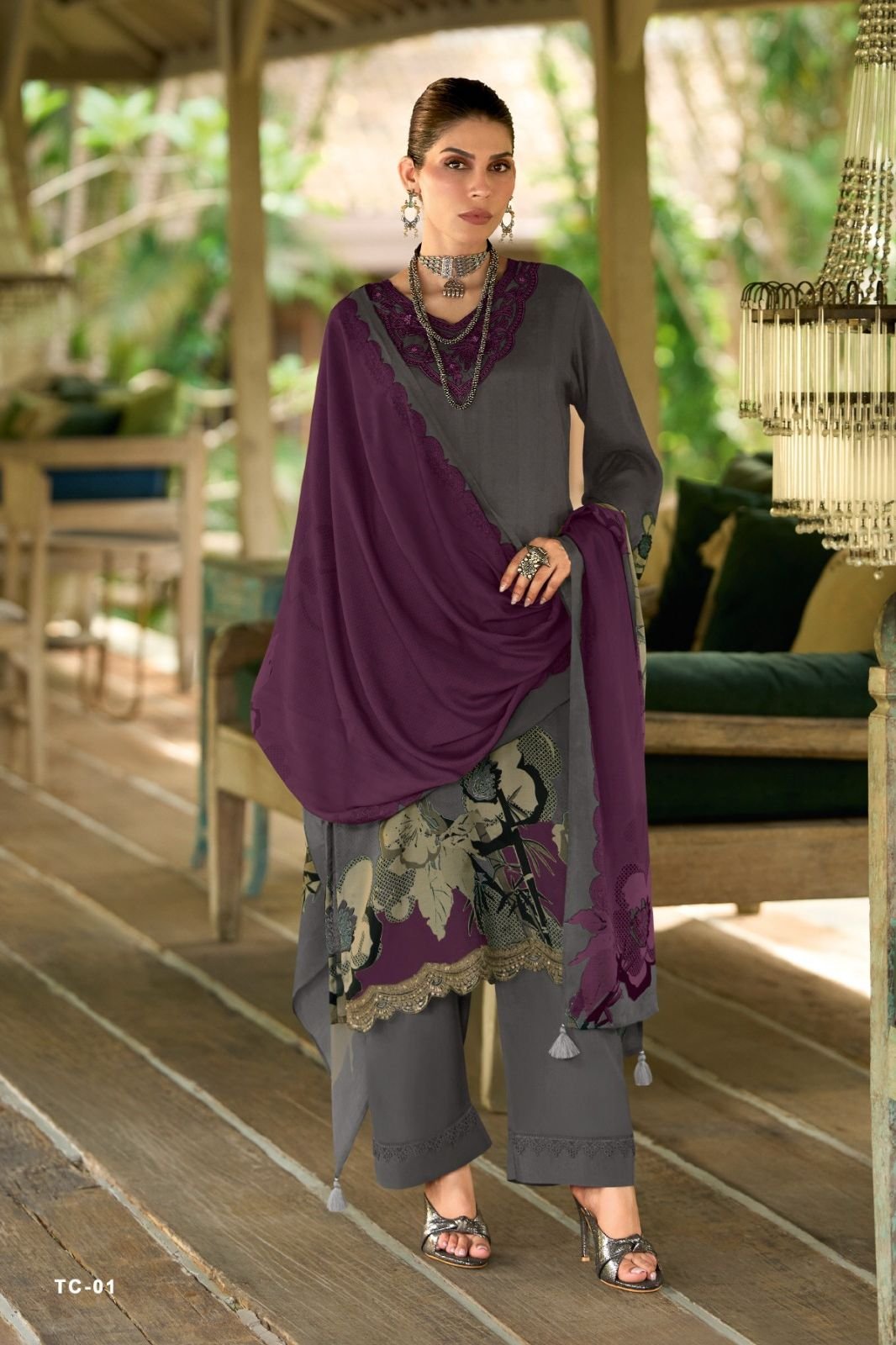 Varsha Fashion Tuscany 2 Muslin Ladies Salwar Suit TC-01