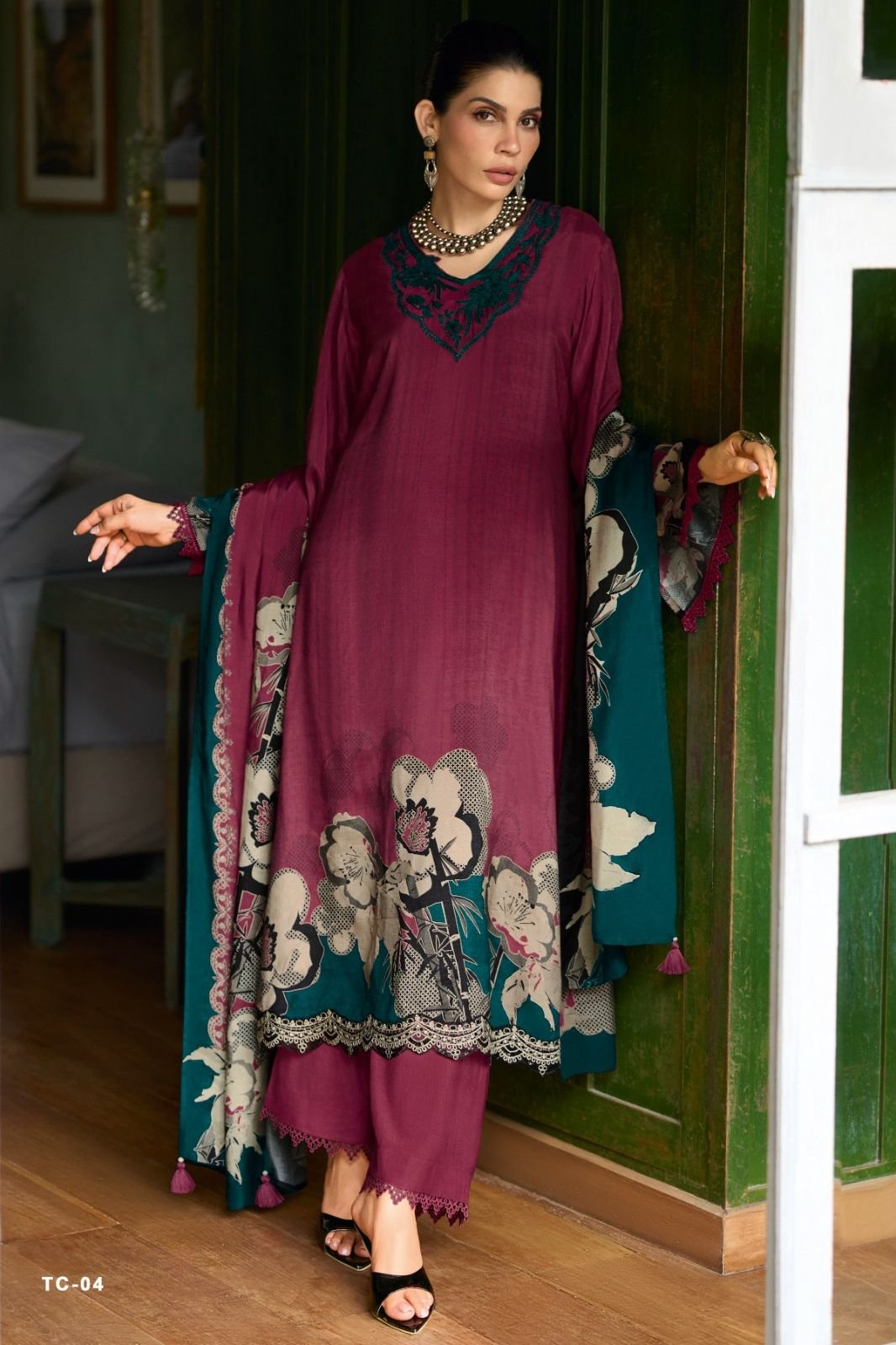Varsha Fashion Tuscany 2 Muslin Ladies Salwar Suit TC-04