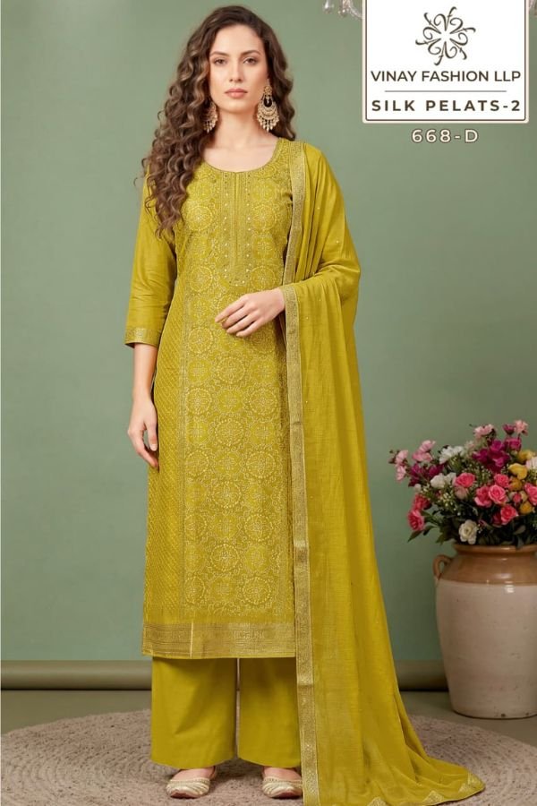Vinay Fashion Kuleesh Silk Petals 2 Salwar Suit 668-D