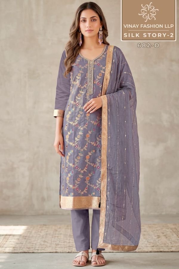 Vinay Fashion Kuleesh Silk Story 2 Salwar Suit 682-D