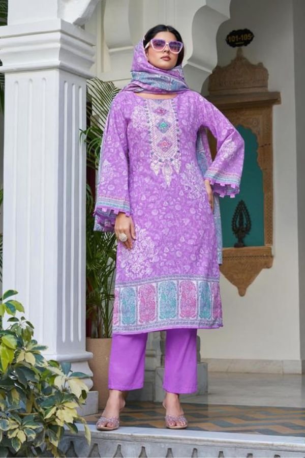 Zulfat Designer Studio Farah 2 Pure Cotton Suit 704-004