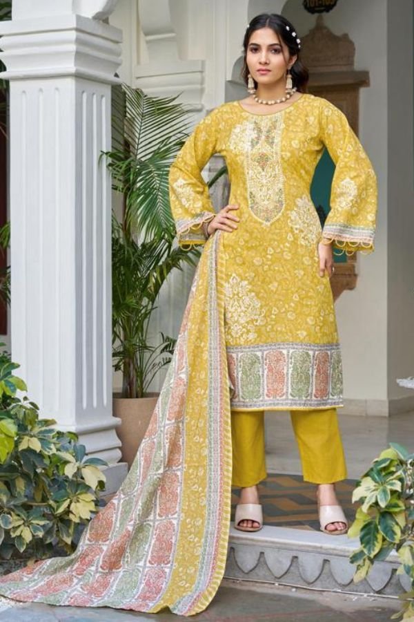 Zulfat Designer Studio Farah 2 Pure Cotton Suit 704-006