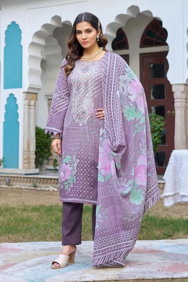 Zulfat Designer Studio Farah 2 Pure Cotton Suit 704-007